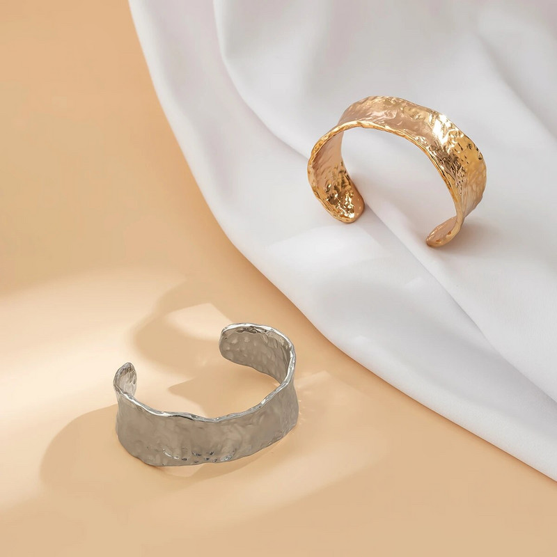 Lacteo egyszerű, szabálytalan alakú nyitott mandzsetta karkötő női ékszerek fém arany színű széles karkötők parti esküvői lányok új divatos