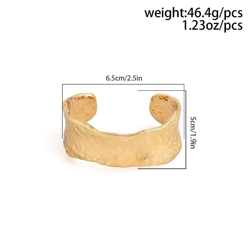 Lacteo egyszerű, szabálytalan alakú nyitott mandzsetta karkötő női ékszerek fém arany színű széles karkötők parti esküvői lányok új divatos