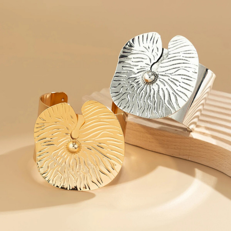 Lacteo Steampunk Wide Big Cuff narukvica za žene Heavy Metal Geometric Zlatna narukvica Y2K nakit Ženski dodaci Party