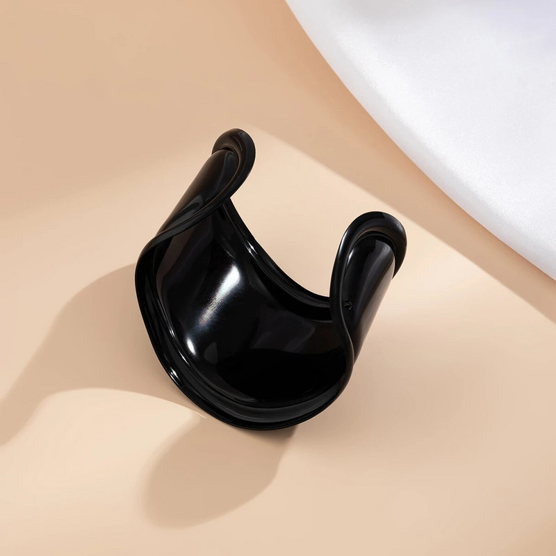 Lacteo Punk fekete széles hajlított mandzsetta karkötő nőknek Heavy Metal nagy nyitott karperec Hip Hop ékszer kézi parti Street Girls új