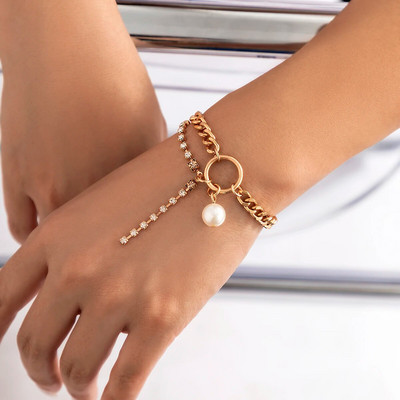 Lacteo Vintage sirds imitācijas pērļu rokassprādze sievietēm zelta krāsā OT aizdare šarmu rokassprādze uz rokas Rotaslietas kāzu dāmu dāvanas jauns