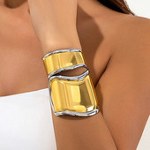 Lacteo Punk Mix Szín széles mandzsetta karkötő Női divat Fém Szabálytalan nyitott karkötők Ékszerek Női Lány Buli Kiegészítők Új