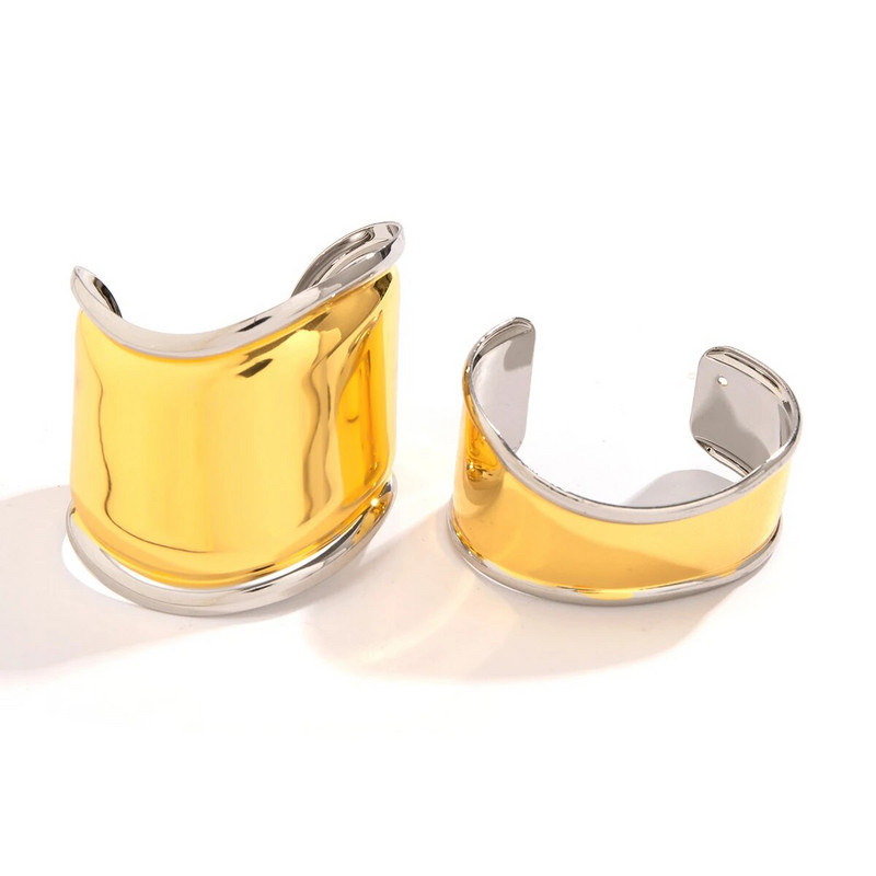 Lacteo Punk Mix Szín széles mandzsetta karkötő Női divat Fém Szabálytalan nyitott karkötők Ékszerek Női Lány Buli Kiegészítők Új