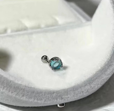 Slatke šarene naušnice s klinovima s mjesečevim kamenom za žene, djevojke, slatke okrugle naušnice s spiralom hrskavice za bušenje ušiju od nakita