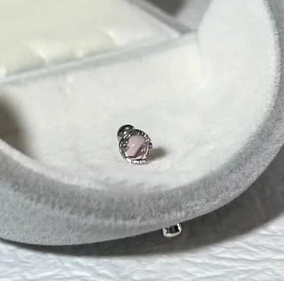 Slatke šarene naušnice s klinovima s mjesečevim kamenom za žene, djevojke, slatke okrugle naušnice s spiralom hrskavice za bušenje ušiju od nakita