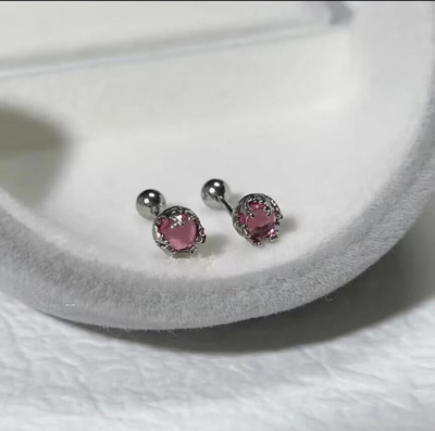 Slatke šarene naušnice s klinovima s mjesečevim kamenom za žene, djevojke, slatke okrugle naušnice s spiralom hrskavice za bušenje ušiju od nakita