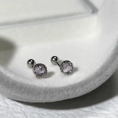 Slatke šarene naušnice s klinovima s mjesečevim kamenom za žene, djevojke, slatke okrugle naušnice s spiralom hrskavice za bušenje ušiju od nakita