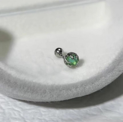 Slatke šarene naušnice s klinovima s mjesečevim kamenom za žene, djevojke, slatke okrugle naušnice s spiralom hrskavice za bušenje ušiju od nakita