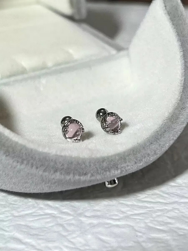 Slatke šarene naušnice s klinovima s mjesečevim kamenom za žene, djevojke, slatke okrugle naušnice s spiralom hrskavice za bušenje ušiju od nakita