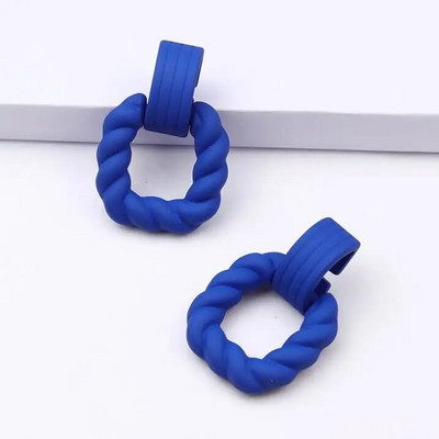 Korejske ljetne nove ruže crvene žute plave šuplje četvrtaste upečatljive viseće naušnice za žene modne djevojke Boucle oreille femme