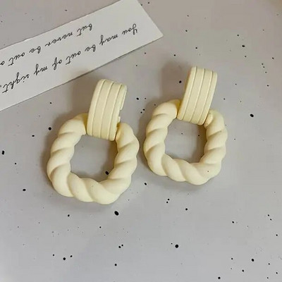 Korejske ljetne nove ruže crvene žute plave šuplje četvrtaste upečatljive viseće naušnice za žene modne djevojke Boucle oreille femme