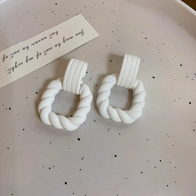 Korejske ljetne nove ruže crvene žute plave šuplje četvrtaste upečatljive viseće naušnice za žene modne djevojke Boucle oreille femme