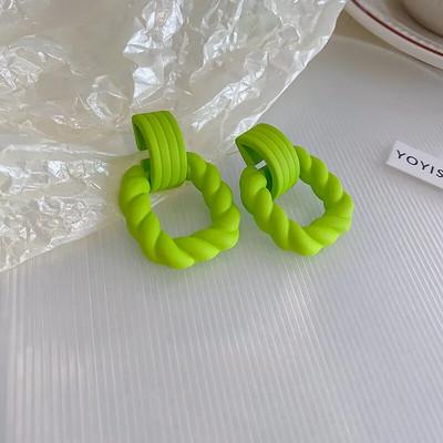 Korejske ljetne nove ruže crvene žute plave šuplje četvrtaste upečatljive viseće naušnice za žene modne djevojke Boucle oreille femme