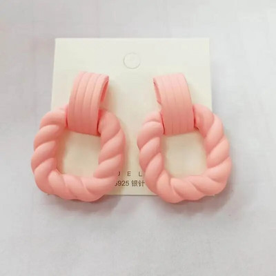 Korejske ljetne nove ruže crvene žute plave šuplje četvrtaste upečatljive viseće naušnice za žene modne djevojke Boucle oreille femme