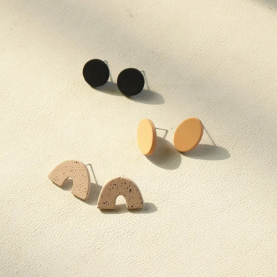 3 para Macaron Šarene geometrijske okrugle četvrtaste naušnice za žene Djevojke Koreja Slatke male naušnice Vjenčani nakit