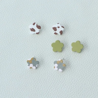 3 para Macaron Šarene geometrijske okrugle četvrtaste naušnice za žene Djevojke Koreja Slatke male naušnice Vjenčani nakit