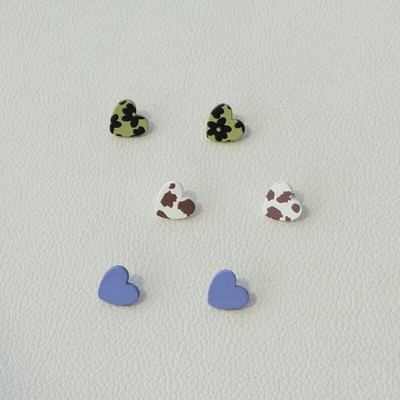 3 para Macaron Šarene geometrijske okrugle četvrtaste naušnice za žene Djevojke Koreja Slatke male naušnice Vjenčani nakit