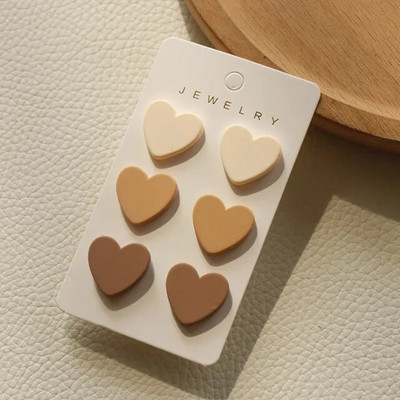 3 para Macaron Šarene geometrijske okrugle četvrtaste naušnice za žene Djevojke Koreja Slatke male naušnice Vjenčani nakit