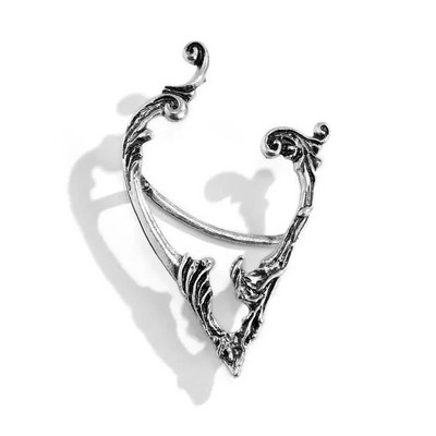 Goth Fairy Ear Cuff fülbevaló Dark Elf Ear Clip Piercing nélküli fülbevaló nőknek Punk Halloween füldugóval készült ékszerparti