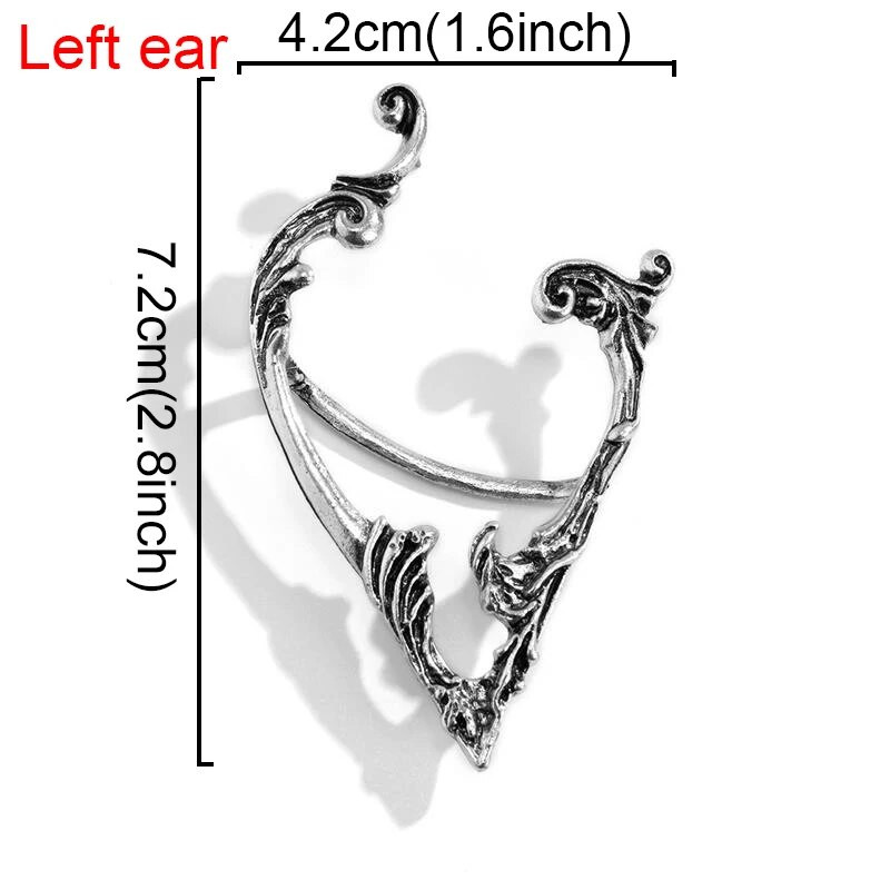 Goth Fairy Ear Cuff fülbevaló Dark Elf Ear Clip Piercing nélküli fülbevaló nőknek Punk Halloween füldugóval készült ékszerparti