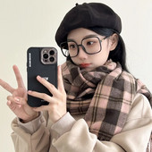 Klasični retro karirani šal Topli zimski šalovi za žene Lijepe modne ležerne marame u korejskom stilu za žene