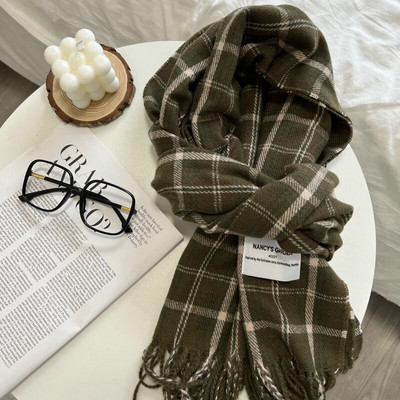 Klasični retro karirani šal Topli zimski šalovi za žene Lijepe modne ležerne marame u korejskom stilu za žene