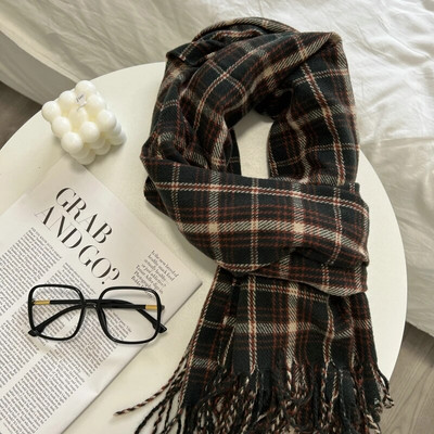 Klasični retro karirani šal Topli zimski šalovi za žene Lijepe modne ležerne marame u korejskom stilu za žene