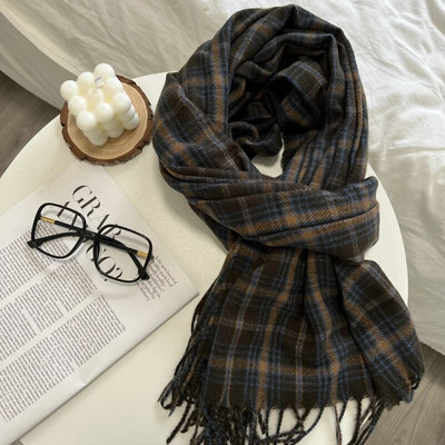 Klasični retro karirani šal Topli zimski šalovi za žene Lijepe modne ležerne marame u korejskom stilu za žene