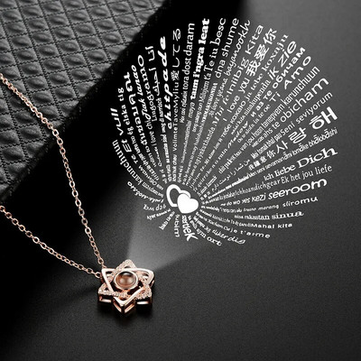 Projekcijas kaklarota — 100 valodās, es tevi mīlu, kulonu rotaslietas mīļotai draudzenei, modernam pārim, romantiski, jauki aksesuāri