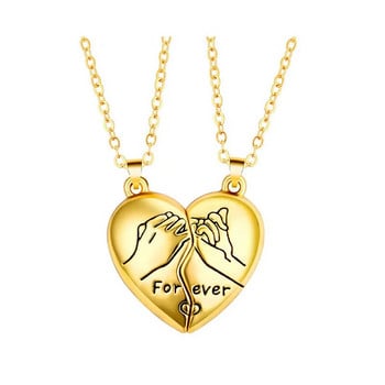 Μόδα Ζευγάρι Heart Hook Χέρι Δίχρωμο Κολιέ Κρεμαστό από ανοξείδωτο ατσάλι Κλασικά κολιέ για γυναίκες Κοσμήματα Επετειακό Δώρο