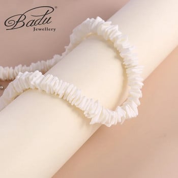 Κολιέ Badu Bohemia Λευκό φυσικό κέλυφος Ακανόνιστο χαλίκι με τσόκερ κοχύλι τσόκερ μόδα Καλοκαίρι κοσμήματα παραλίας Puka κολιέ Γυναικεία