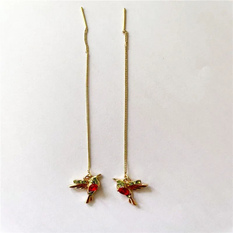 Divat női cirkon állat hosszú lánc bojt madár fülbevaló női rozsdamentes acél ékszer Halloween party évfordulós ajándék