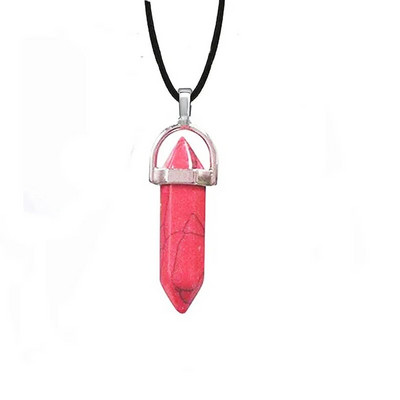 Εξαγωνική σφαίρα Ροζ Μωβ Κρύσταλλοι Κολιέ Γυναικεία Κοσμήματα Ρέικι Τσάκρα Κολιέ από φυσική πέτρα Κρεμαστό εκκρεμές χαλαζία