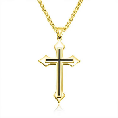 Modna muška ogrlica s lančićem s križem Personalizirani nakit s križem Vjerski privjesak Ogrlica za muškarce Poklon za godišnjicu rođendana