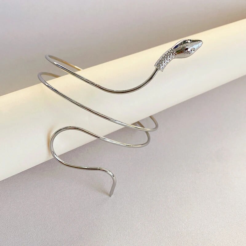 Vintažinės suvyniotos gyvatės spiralės viršutinės rankos rankogaliai tuščiaviduriai rankogalio juosta apyrankės apyrankės Vyriški papuošalai moterims Punk vakarėlių apyrankės