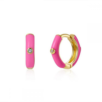 KEYOUNUO zlato srebrno ispunjeno CZ naušnice s obručima za žene Šarene emajlirane bombone Male ženske viseće naušnice Nakit Veleprodaja