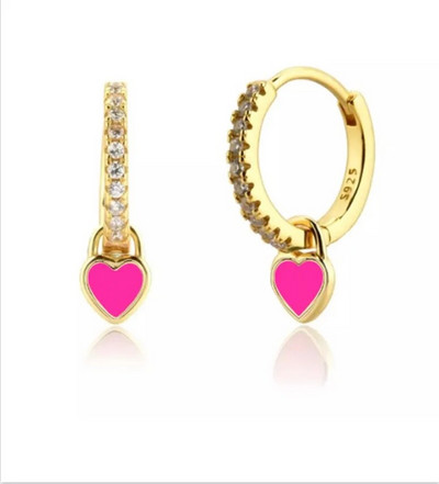 KEYOUNUO zlato srebrno ispunjeno CZ naušnice s obručima za žene Šarene emajlirane bombone Male ženske viseće naušnice Nakit Veleprodaja