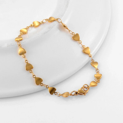 Ženska narukvica od nehrđajućeg čelika, slatkog i ljupkog oblika srca, prikladna za djevojčice za kombiniranje s modernim nakitom visoke kvalitete