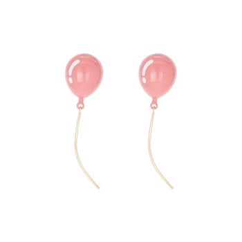 Момиче, розови, сладки обеци с балони, забавни дълги обеци, модни преувеличени обеци с топка за жени, корейска модна изящна обеца