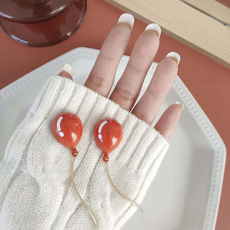 Djevojčica, ružičaste, slatke naušnice s balonom, smiješne duge naušnice, modne pretjerane kuglaste naušnice za žene, korejske modne naušnice