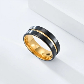 Ανδρικά δαχτυλίδια 8 χιλιοστών Μαύρο κίτρινο Κλασικό Επετειακό Αρραβώνα Γάμος Δώρα γενεθλίων απόκριες Ανδρικά κοσμήματα