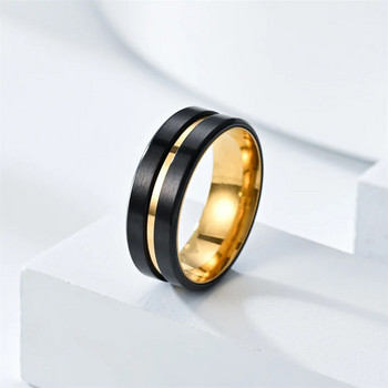 8 мм мъжки пръстени черно жълто класически годишнина годеж сватба хелоуин рожден ден подаръци мъжки бижута аксесоари