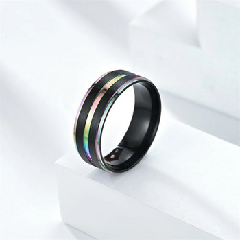 6 мм черни мъжки пръстени Цветове Персонализирани годежни годишнини от сватба Мъжки подаръци за рожден ден Аксесоари