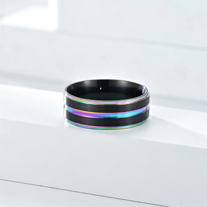 6 mm crni muški prstenovi u bojama personalizirani zaručnički godišnjica vjenčanja muški rođendanski darovi dodaci