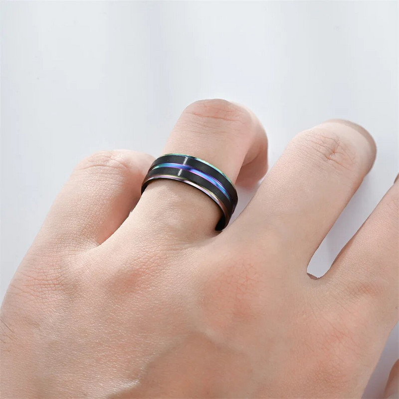 6 mm crni muški prstenovi u bojama personalizirani zaručnički godišnjica vjenčanja muški rođendanski darovi dodaci