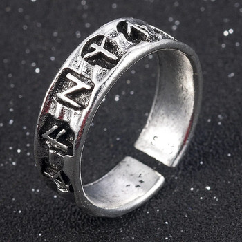 Винтидж мъжки пръстени от сплав Viking Геометрични символи Променящи се размери Отварящи се пънк хип-хоп бижута Пръстен за мъжки аксесоари