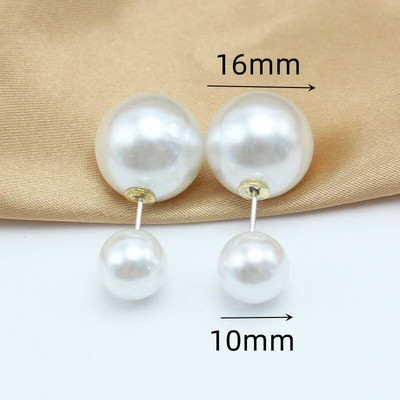 Jednostavne dvostruke velike male naušnice s imitacijom bisera Ženske okrugle kuglice Brincos Vjenčani nakit Rođendanski prijatelj Božićni dar