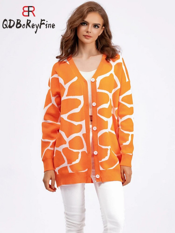 Női kötött kardigán téli őszi meleg hosszú ujjú felsők koreai vastag mintás kardigán kabát Alkalmi túlméretezett női pulóverek