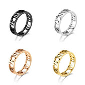 6 mm muško prstenje Modni šuplji nakit Rimski brojevi od nehrđajućeg čelika Personalizirani jednostavni dodaci Muško prstenje