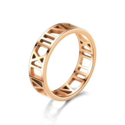 Inele pentru bărbați de 6 mm Bijuterii goale la modă Numere romane Oțel inoxidabil Accesorii de simplitate personalizate Inele pentru bărbați